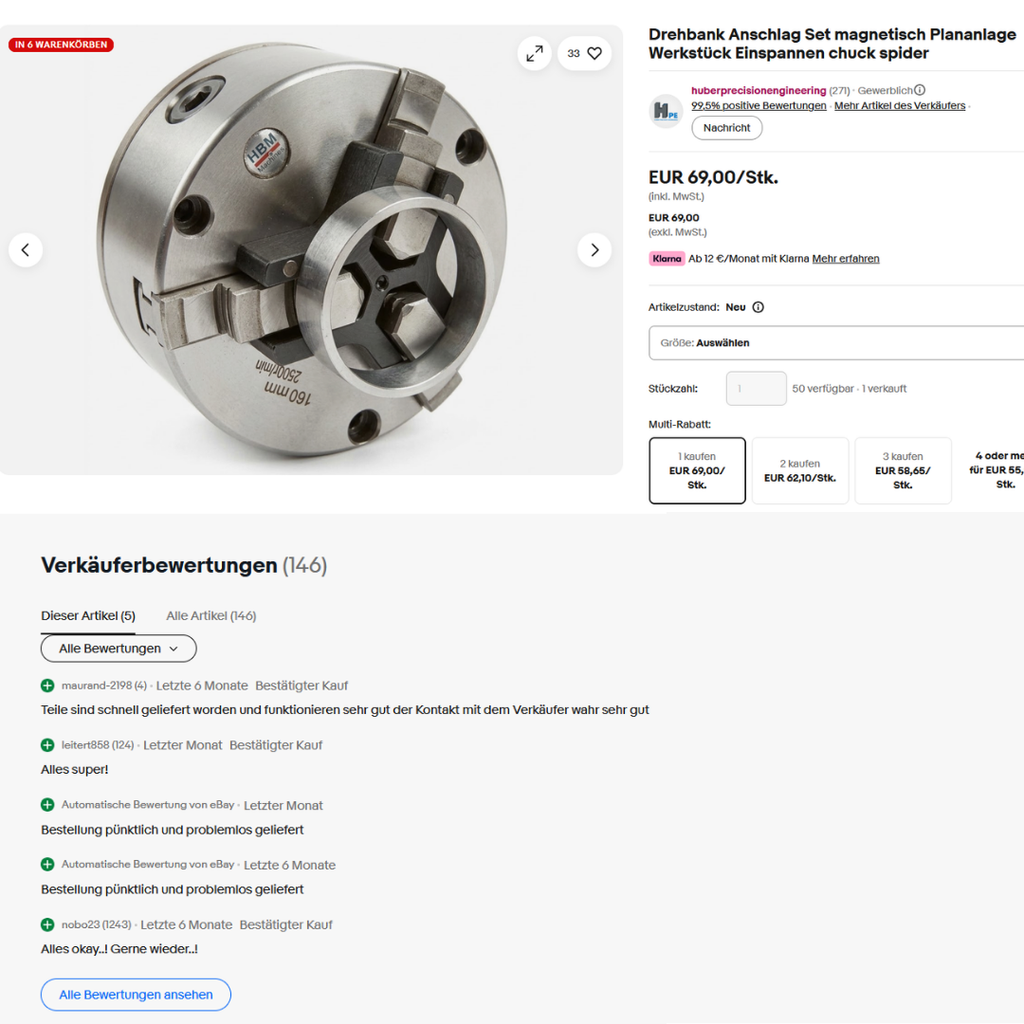 Magnetischer Plananschlag für Drehfutter – Set 10 / 15 / 20 / 25 mm